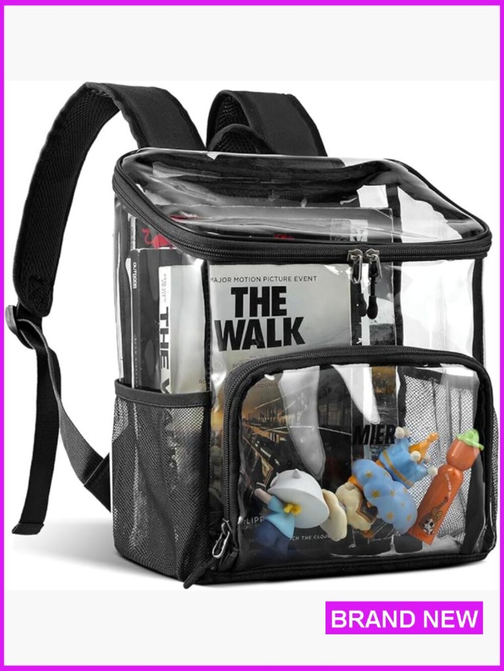 Clear Backpack Stadium Approved Heavy Duty Transparent Bookbag See Through
